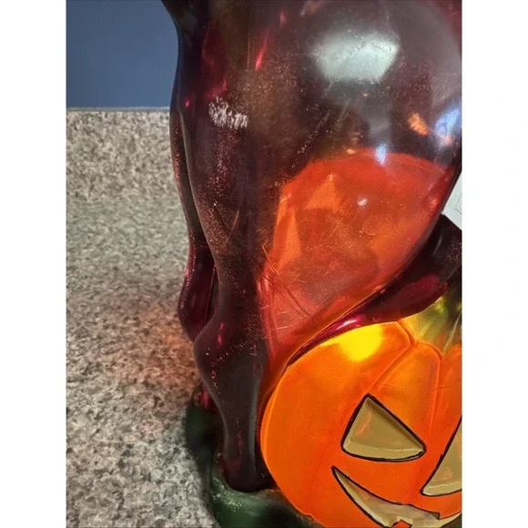 Dept 56 Black Cat With Pumpkin Halloween Light - Picture 3 of 16